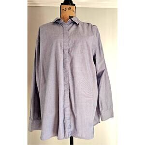 Boden Blue White Boyfriend Button Up Shirt 100% Cotton Women's Sz 18R